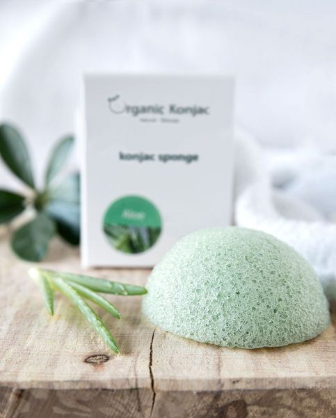Organic Konjac svamp aloe vera - t&oslash;rr hud