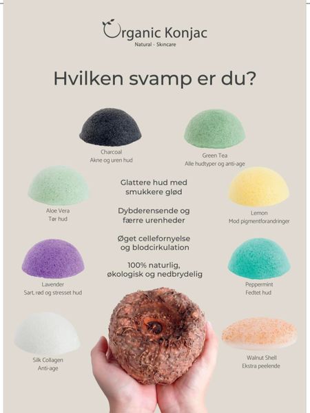 Organic Konjac svamp pure flower - til baby, barn og sart hud